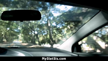 Preview 1 of Bhabi Hot Sleeping - Skinny Stepsister Gives Blowjob to Stepbro in The Car - Myslutsis