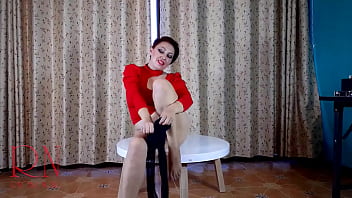 Preview 1 of Baba Sakit - Nice lady in pantyhose and heels. Striptease at the round table 11
