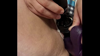 Preview 3 of Full Pain Gf - BBW Wife uses dildo and wand in crotchless panties part 1