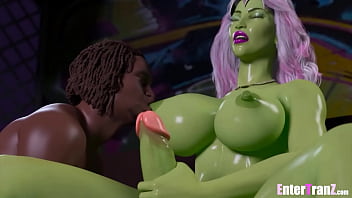 Preview 2 of Exxxxxxxe - Shemale Alien Queen gets fucked hard by gang of BBC&#039_s