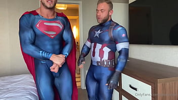 Preview 1 of Asian Tits And Pussy - Superman and Captain America Dry hump