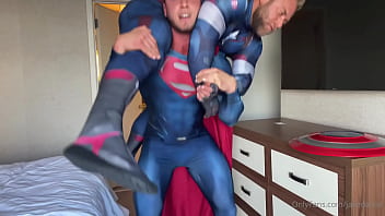Preview 4 of Asian Tits And Pussy - Superman and Captain America Dry hump