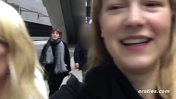 Preview 2 of Gay Step Dad Sex - Risky Lesbian sex at public Train