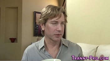 Preview 1 of 10 Clok - Trans slut tugs cum load after riding