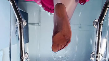 Preview 2 of Molested In Train Use - Mistress in pantyhose POV face siting and face stomping