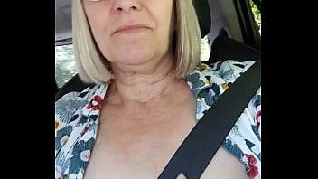 Preview 4 of Cuck Eat Comp - Selfie with tits exposed in the car