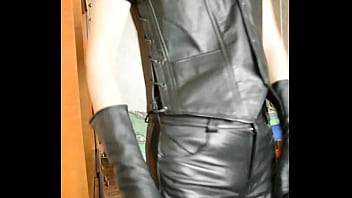 Preview 4 of Sex Nap On - trying on new leather shorts