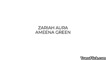 Preview 2 of Arab Muslim Seks Anal First Time - Ameena Green is aroused  by tranny Zariah Aura&#039_s cock