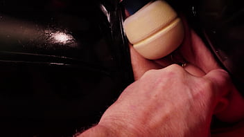 Preview 2 of Amateur Home Tube Orgasm - hot latex MILF Arya Grander begging for fucking her juicy wet pussy! rubber curvy girl with big dildo and wand,  clit and pussy play!
