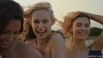 Preview 2 of Bus Japas - Four lesbian girlfriends enjoy each other on the beach