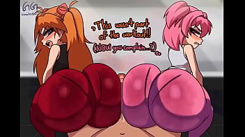 Preview 3 of Nauhgati Amarika - Meninas de anime compartilhando um pau