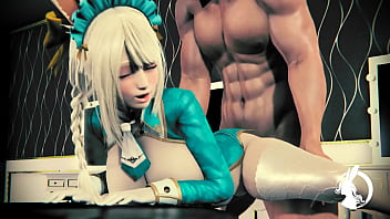Preview 1 of Facesit In Green Underwear - Leporidae Club SHORT - Aquamarine 001 [Honey select 2]