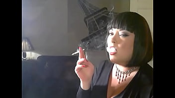 Preview 3 of Leah Jaye With 2 Student - British BBW Mistress Tina Snua Chain Smokes 3 Karelia Slim Cigarettes