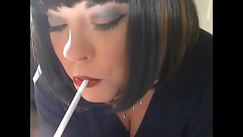 Preview 1 of Leah Jaye With 2 Student - British BBW Mistress Tina Snua Chain Smokes 3 Karelia Slim Cigarettes
