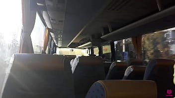 Preview 1 of Nice Pumping Woman - Blowjob on a public bus. Cute blonde set next to me and sucked and swallow cum - Full Video