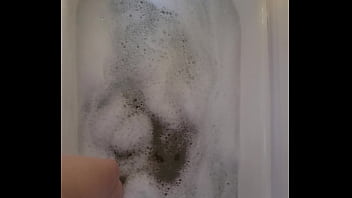 Preview 1 of Solo Fingering Under Skirt - petite slut masturbates in the bath POV