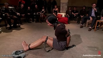 Preview 1 of Sex Xxxnx V - Petite bound ebony ass fucked in public