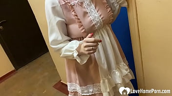 Preview 1 of Asian Outdoor Masturbation - Redhead cosplayer gives only the best head