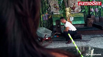 Preview 1 of Mom Makes Her Kids Fuck - HORNY HOSTEL - #Lana Roy #Bodo - Big Tits Russian Teenager Outdoor Sex With The Hotel Gardener