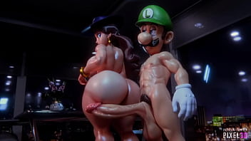 Preview 1 of Xxx With Blood School Girl - Luigi and Pauline - Pixel 3d