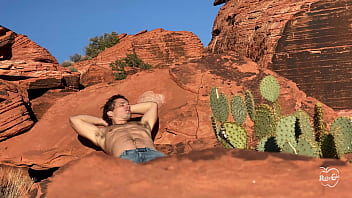 Preview 1 of Two Cock Two Busty - Outdoor Anal Masturbation