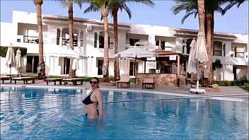 Preview 2 of Indian Girls 18 Year Rapes - Hot busty GILF MariaOld in bikini flashing shaved pussy underwater