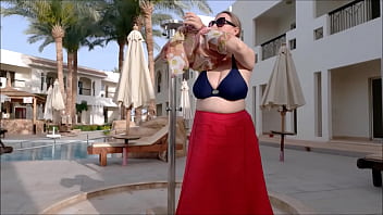 Preview 1 of Indian Girls 18 Year Rapes - Hot busty GILF MariaOld in bikini flashing shaved pussy underwater