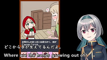 Preview 2 of Jerking My Uncut Oral And Cum - Red Riding Hood and Mr.Pervert(Machine translated subtitles) 1/1
