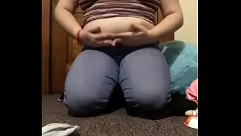 Preview 1 of Resling Game In Sex - Chubby teen tries on old clothes