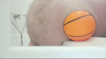 Preview 4 of Mami Vagina Sex - Huge 12cm wide Soccer Ball slides out of my Ass on side of Bath.