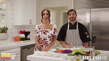 Preview 1 of 46 Years Old Pinay - Delphine Films- April Olsen&#039_s Naughty Cooking Show Turns Into a Sexy THREESOME