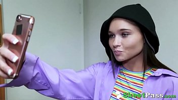 Preview 2 of Sneakin Anal - Petite Teen Babe Zoey Bloom Gets Her Pussy Plowed By Huge Football Player