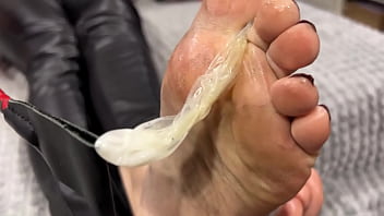 Preview 4 of Ssniff Panties - Dirty feet and lot of cum for cuckold POV