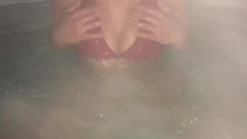 Preview 2 of Massage Blonde Hairy Pussy - Hot young lady in hot tub