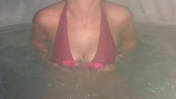 Preview 4 of Massage Blonde Hairy Pussy - Hot young lady in hot tub