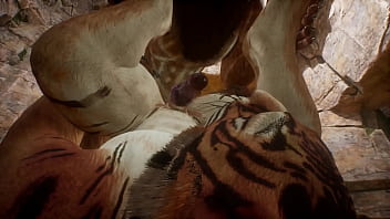 Preview 4 of Bokef Jepang Ngentot Istri - Tiger and Lion find a near by cave and make love - Wildlife