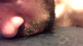 Preview 3 of Couple Sleeping Night Sex - Playing with my cum before I swallow it