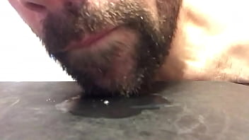 Preview 4 of Couple Sleeping Night Sex - Playing with my cum before I swallow it