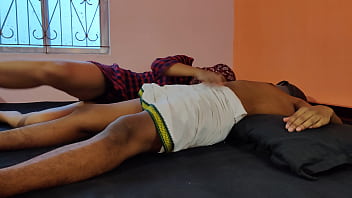 Preview 1 of Ebony Foot Job - Being Unfaithful To My Husband Right Next To Him.