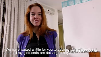 Preview 1 of Sani Liyon Xxxbf - Cute redhead Amy Ledenez gets her cherry popped hard