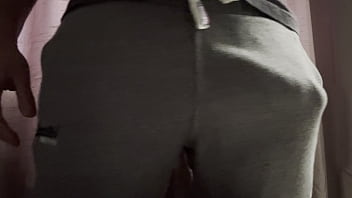 Preview 2 of Uniquely Diva - Mr Big Dick UK and his giant cock bounce out of the famous grey gym sweatpants