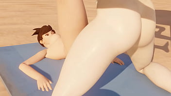 Preview 1 of Sexy Girl Get Naked - Tracer from overwatch is fucked on the beach