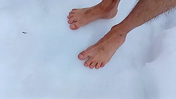 Preview 2 of For Just Porn - Barefoot in the snow