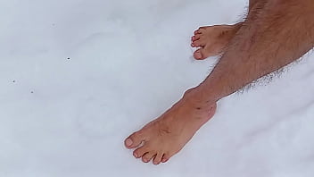 Preview 1 of For Just Porn - Barefoot in the snow