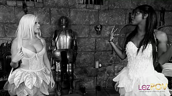 Preview 1 of Saxymom Cutting Ball - These gorgeous lesbians summoned the bitch fairy to help