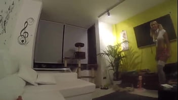 Preview 1 of Real Hidden Camera Massage Sex - dressed as a school girl,  POV,  I suck cock,  he fucks me in a doggy and cums in my mouth