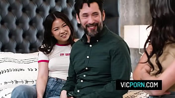 Preview 2 of Seachlun Phodi Video - Naughty asian teen Lulu Chu shares her boyfriend with her bestie Kylie Rocket