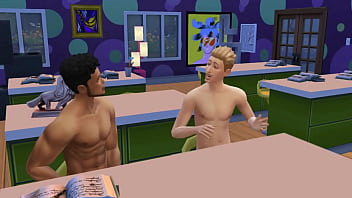 Preview 1 of Bag Boobs Girls Fuck - Owen sees his crush Jake get fucked by Professor Sims 4 Wicked Whims