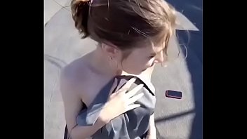 Preview 2 of Caynij 2 Girls 1 Booy - playing on the roof