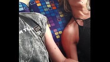 Preview 3 of Dad Fock Duoktar - My friend masturbates me and I suck his cock travelling in a train with people